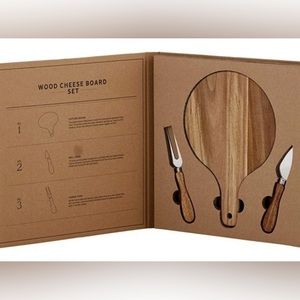 🩵 Boxed Wood Cheese Board Set